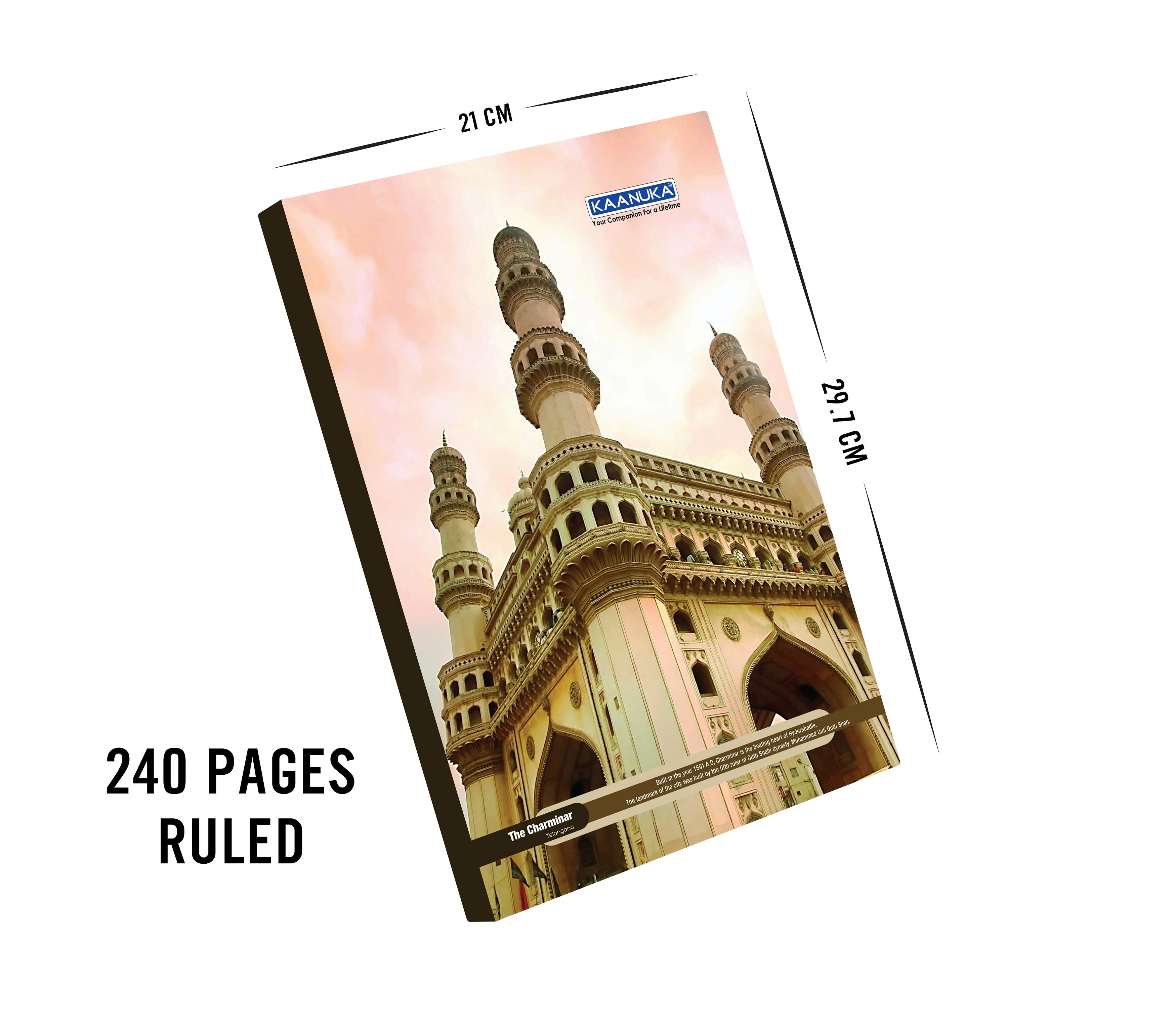 Kaanuka A4 Ruled Notebook – 240 Pages (Pack of 5)
