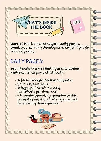Kids Interactive Daily Gratitude Journal With Weekly Personality Development Playful Activity Growth Mindset Themes Best for Kids Birthday Gifting And Return Gifting (140 Pages)(5-16 Years Both Boys & Girls)