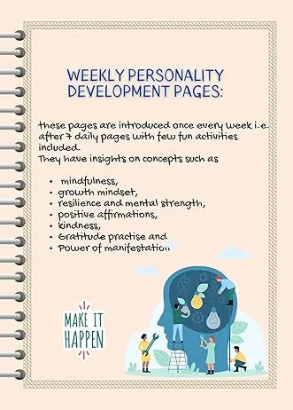 Kids Interactive Daily Gratitude Journal With Weekly Personality Development Playful Activity Growth Mindset Themes Best for Kids Birthday Gifting And Return Gifting (140 Pages)(5-16 Years Both Boys & Girls)